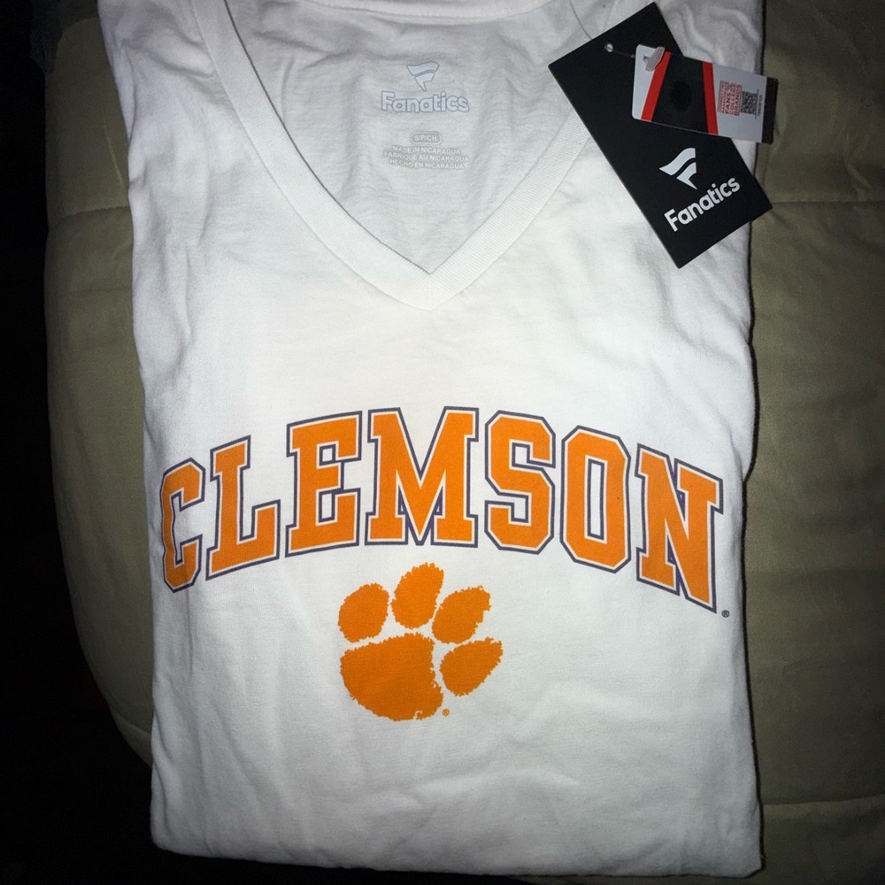 Fanatics White Clemson Long Sleeve Tee
